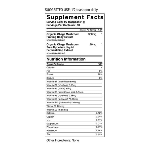 Chaga Certified Organic Mushroom Extract Powder - Image 3