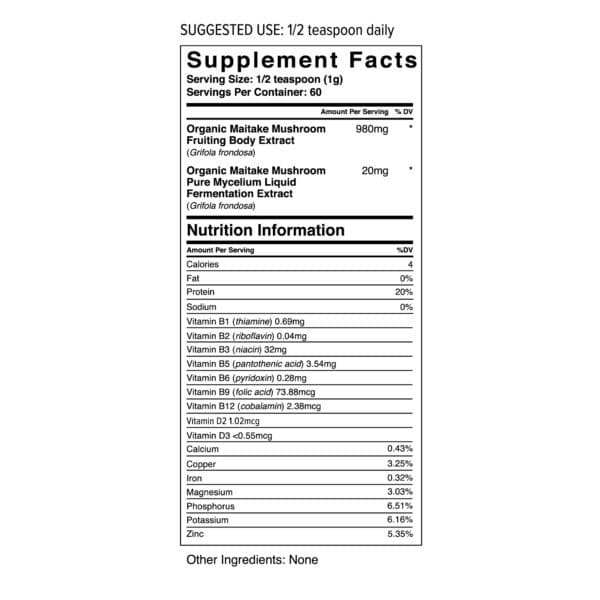 Maitake Certified Organic Mushroom Extract Powder - Image 3