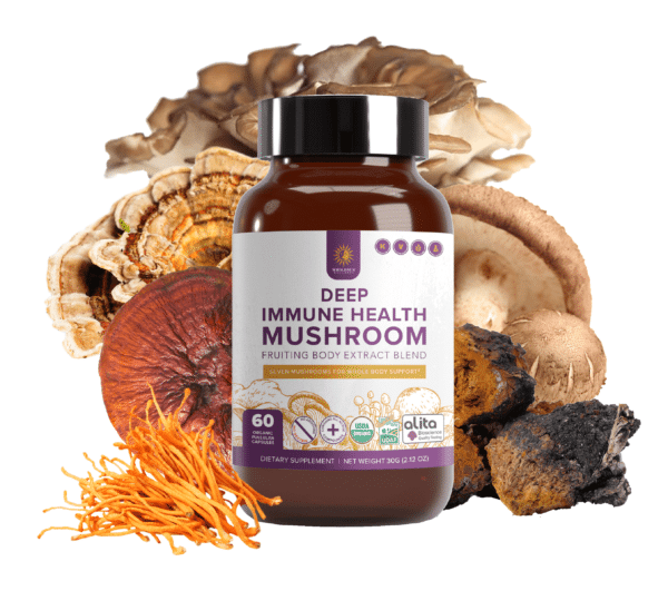 Deep Immune Health Certified Organic Mushroom Extract Blend Capsules - Image 2