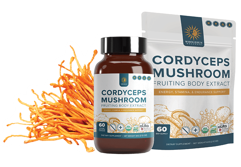 Cordyceps mushroom extract capsules and powder